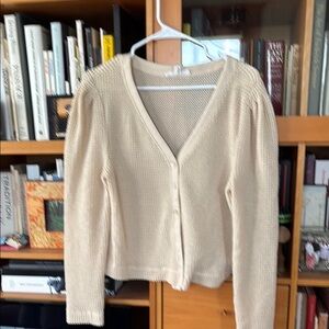 Cream Knit Cardigan Sweater